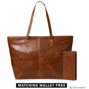 Women's-Leather-Tote-And Wallet-Combo